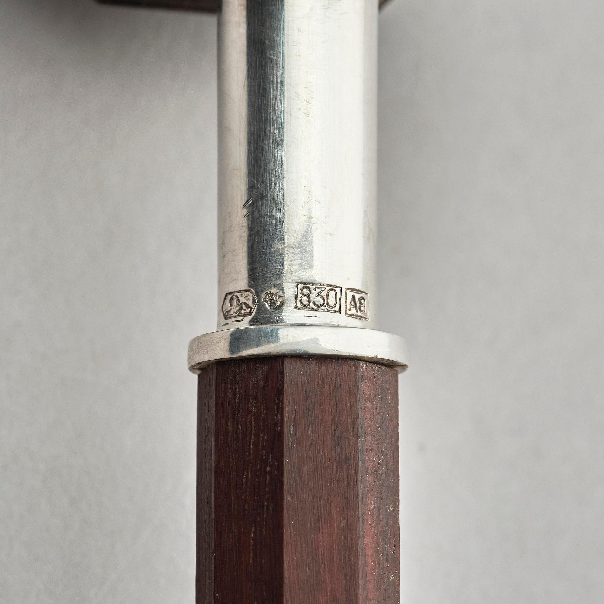 Firma Kultakeskus Oy, a silver and wood ceremonial mallet, Hämeenlinna, Finland 1978.