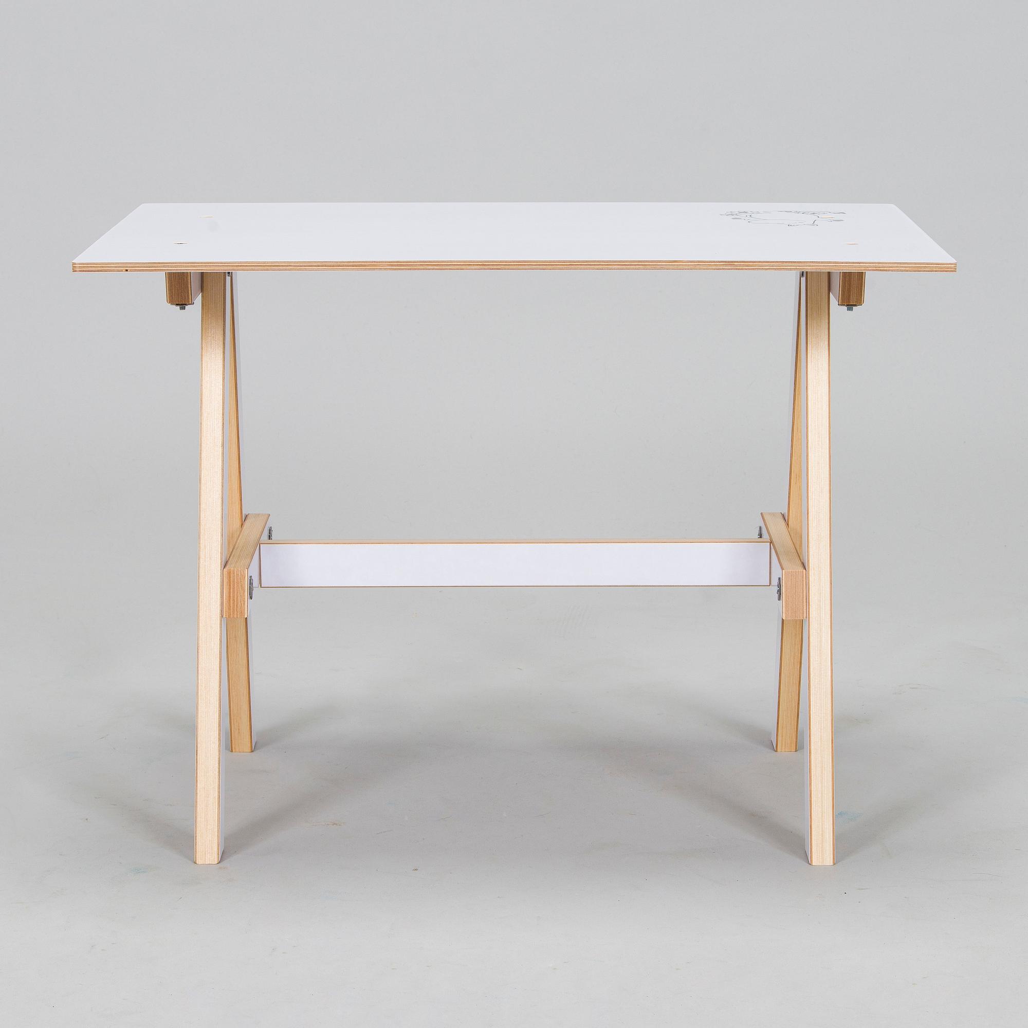 Yrjö Kukkapuro, Children's furniture, two 'Moomin S chairs'  and a table collaboration with Modeo and Moomin Characters.