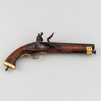 An East India Company flintlock pistol with Indian marks.