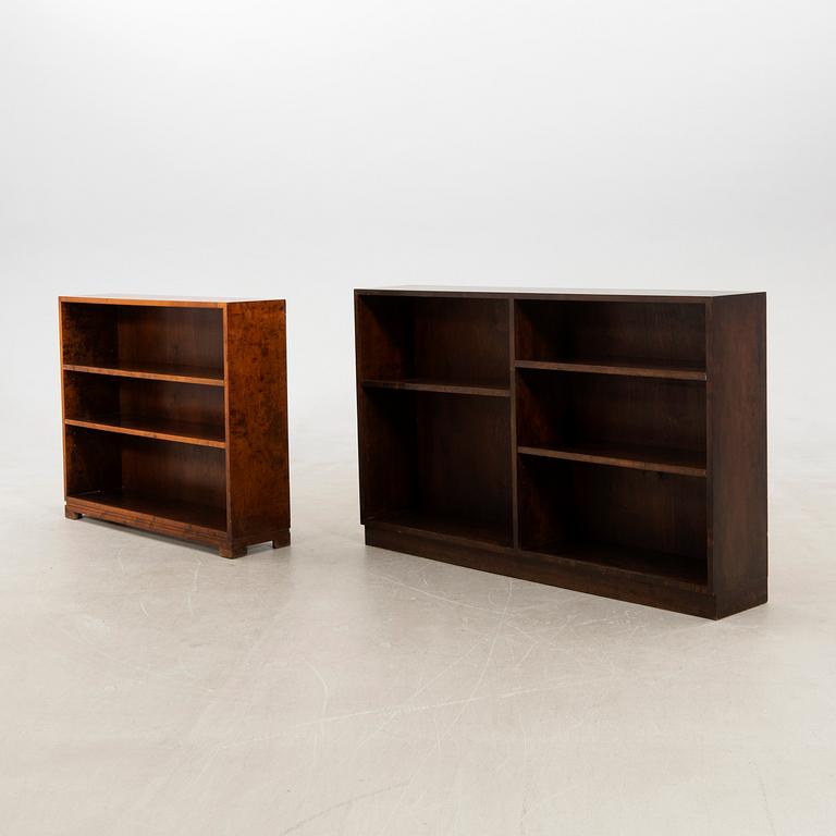 Bookshelves, two pieces, 1930s/40s.