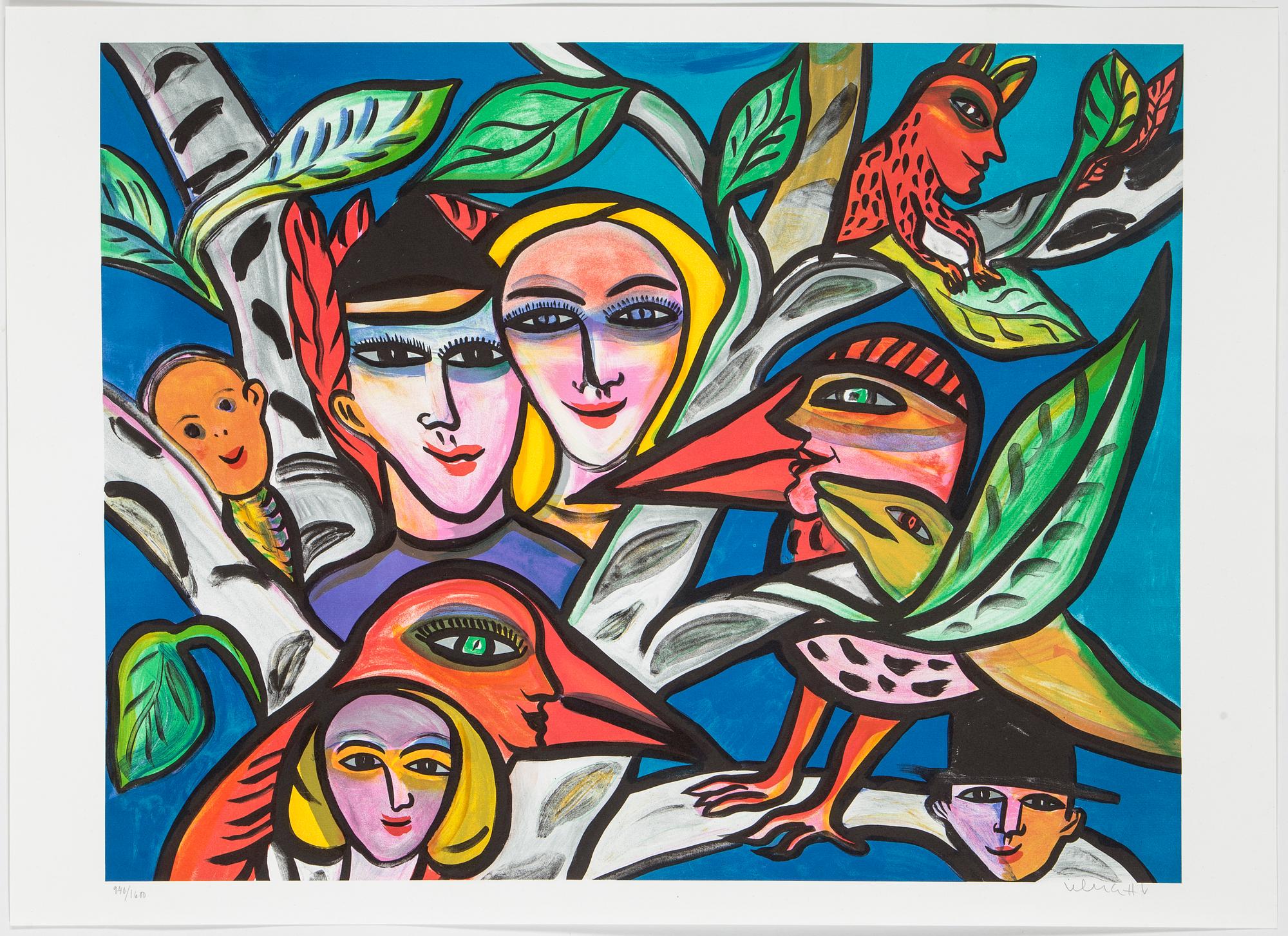 ULRICA HYDMAN-VALLIEN, "Kärleksbild", litografi, signerad och numrerad 940/1600.