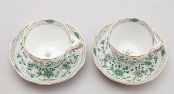 MOCKAKOPPAR, 12 st, porslin, Meissen, 1900-talets andra hälft.