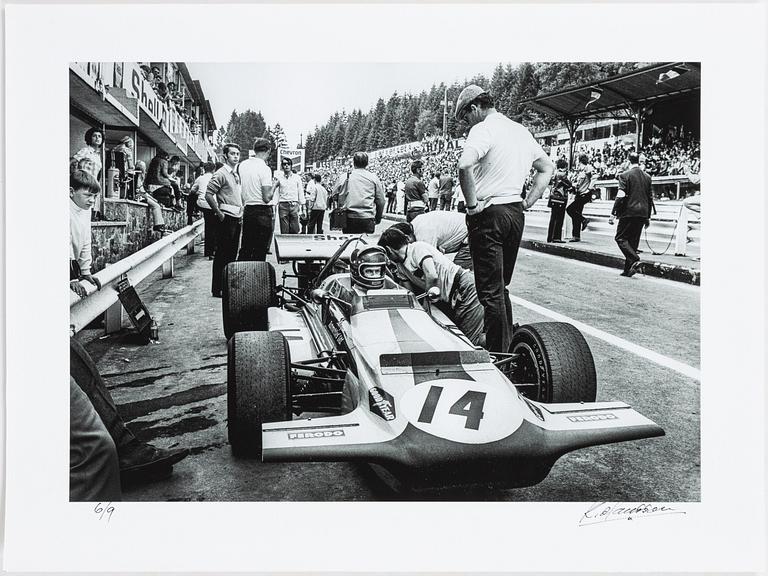 "Ronnie Peterson, March, i sitt andra F1-GP - Spa, Belgien, 1970".