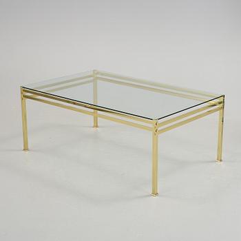 SOFFBORD, glas och mässing, 1900-talets sista kvartal.
