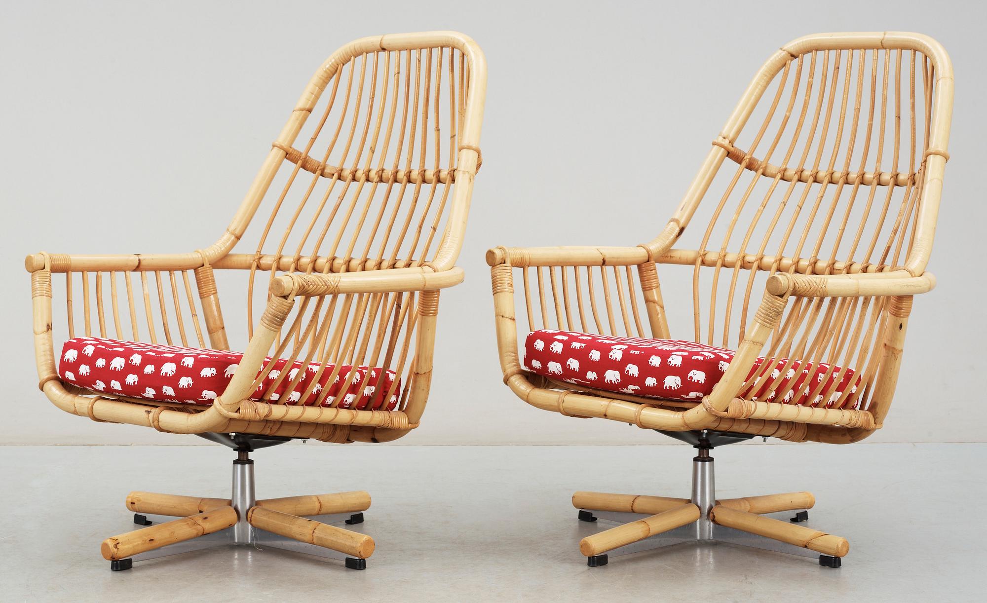 FÅTÖLJER, ett par, 1900-talets andra hälft.