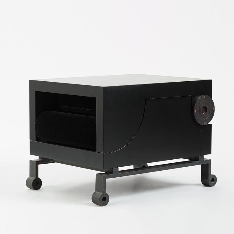 Alexander H Damsbo & Henrik Ingemann Nielsen, a "HC-Andersen Chair" armchair/table, ed. 3/49, Källemo, post 2005.