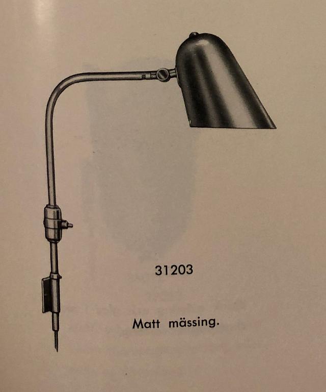Bertil Brisborg, a wall lamp, model "31203", Nordiska Kompaniet, 1940s-50s.