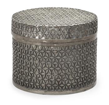 An Estrid Ericson trellice pattern pewter box by Svenskt Tenn.