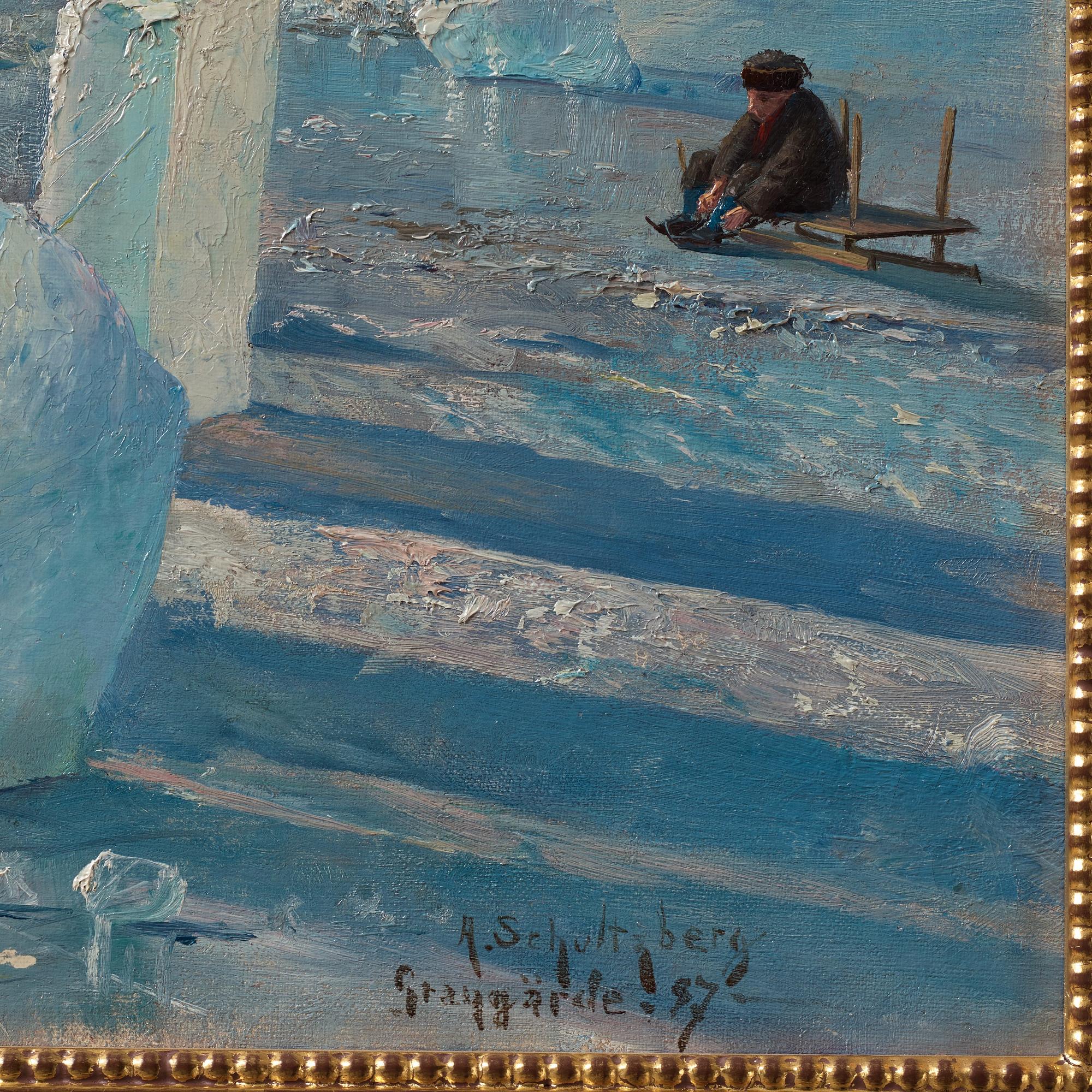 Anshelm Schultzberg, Winter day on the ice.
