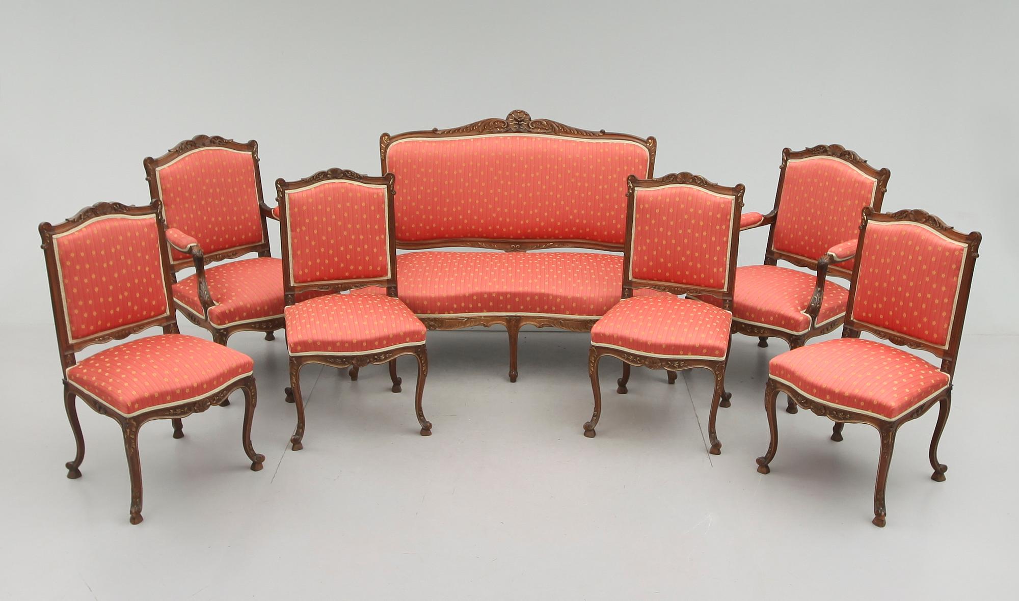 SALONGSGRUPP, 7 delar, Frankrike 1800-talets andra hälft.