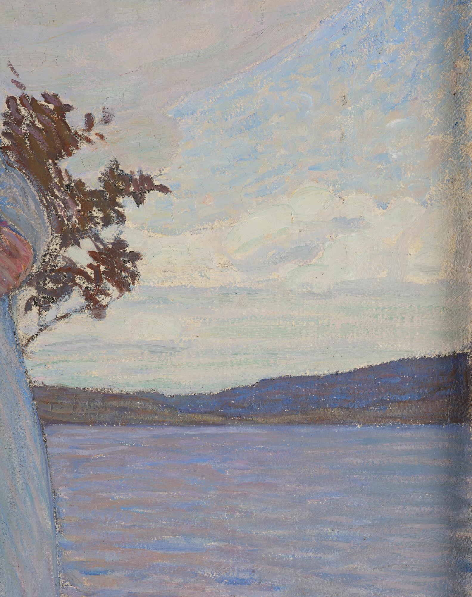 Fritz Lindström, Konstnärens svägerska Malvina Wretman vid sjön Racken.