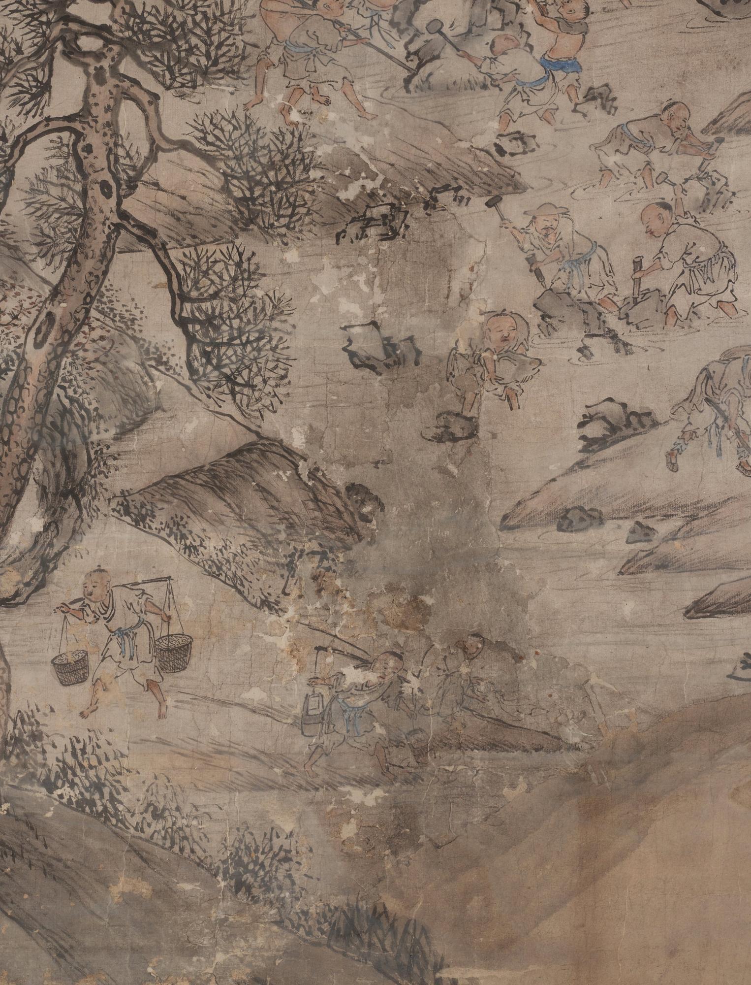 Rullmålning, signerad Wenhuan 文焕, Qingdynastin, daterad 1888.