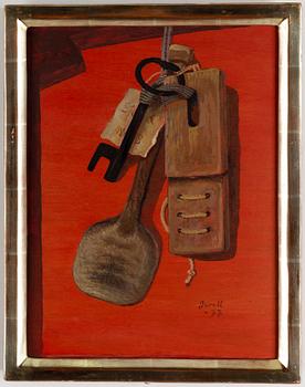 Greta Gerell, oil on board, signed and dated -77.