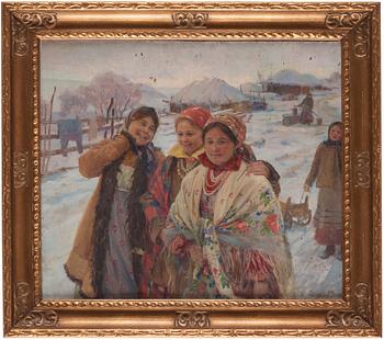 Feodor (Fedot) Vasilievich Sychkov, Winter scene with three friends.