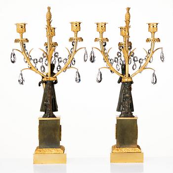 A pair of French  circa 1820-30th´s Empire candelabra.