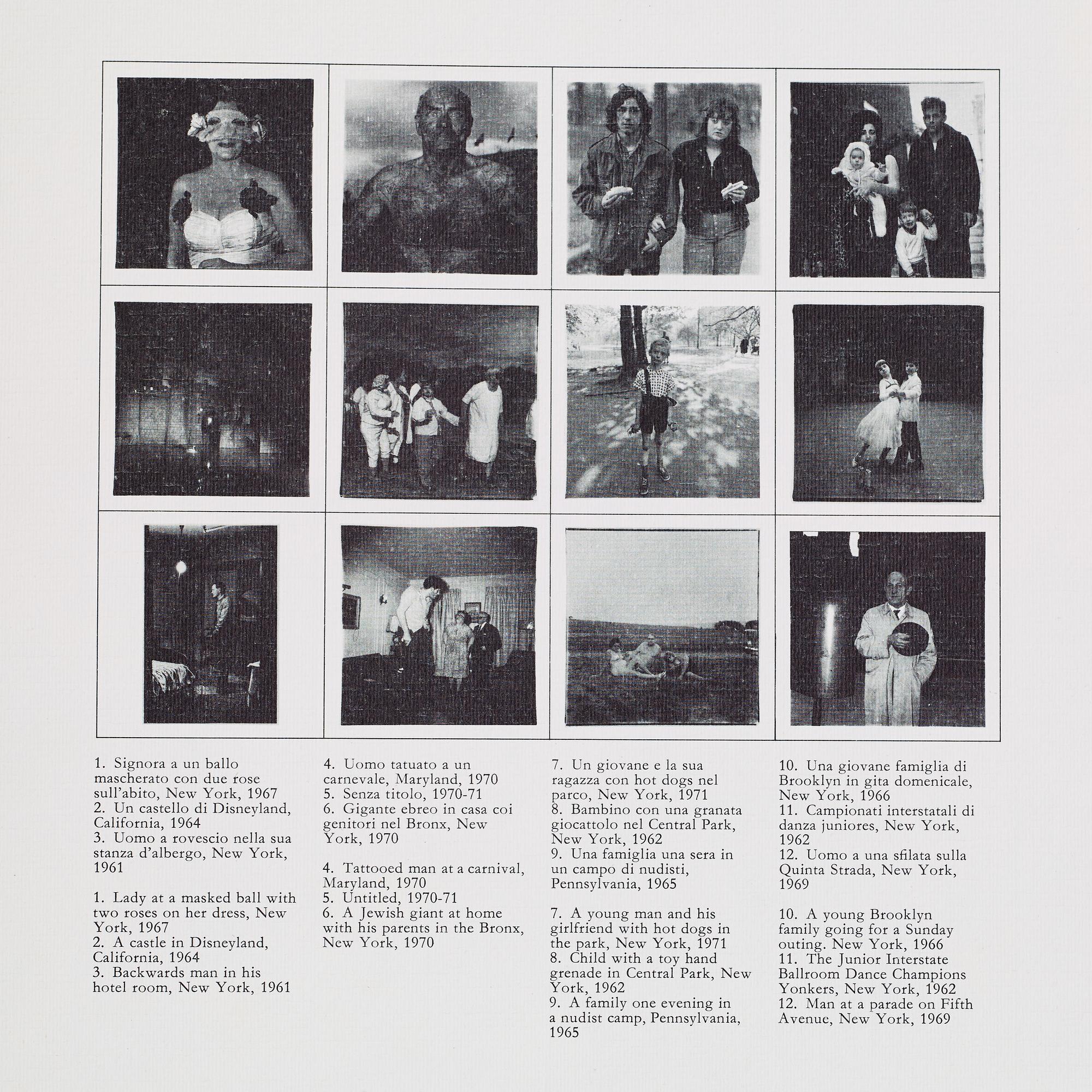 DIANE ARBUS, Portfolio with 12 heliogravures published by Electa in 1979. Numbered 923/1000.