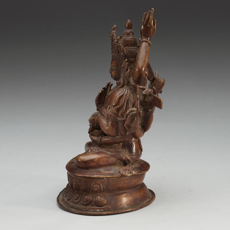 A copper alloy figure of Shiva, presumably India/Nepal, late 19th Century.