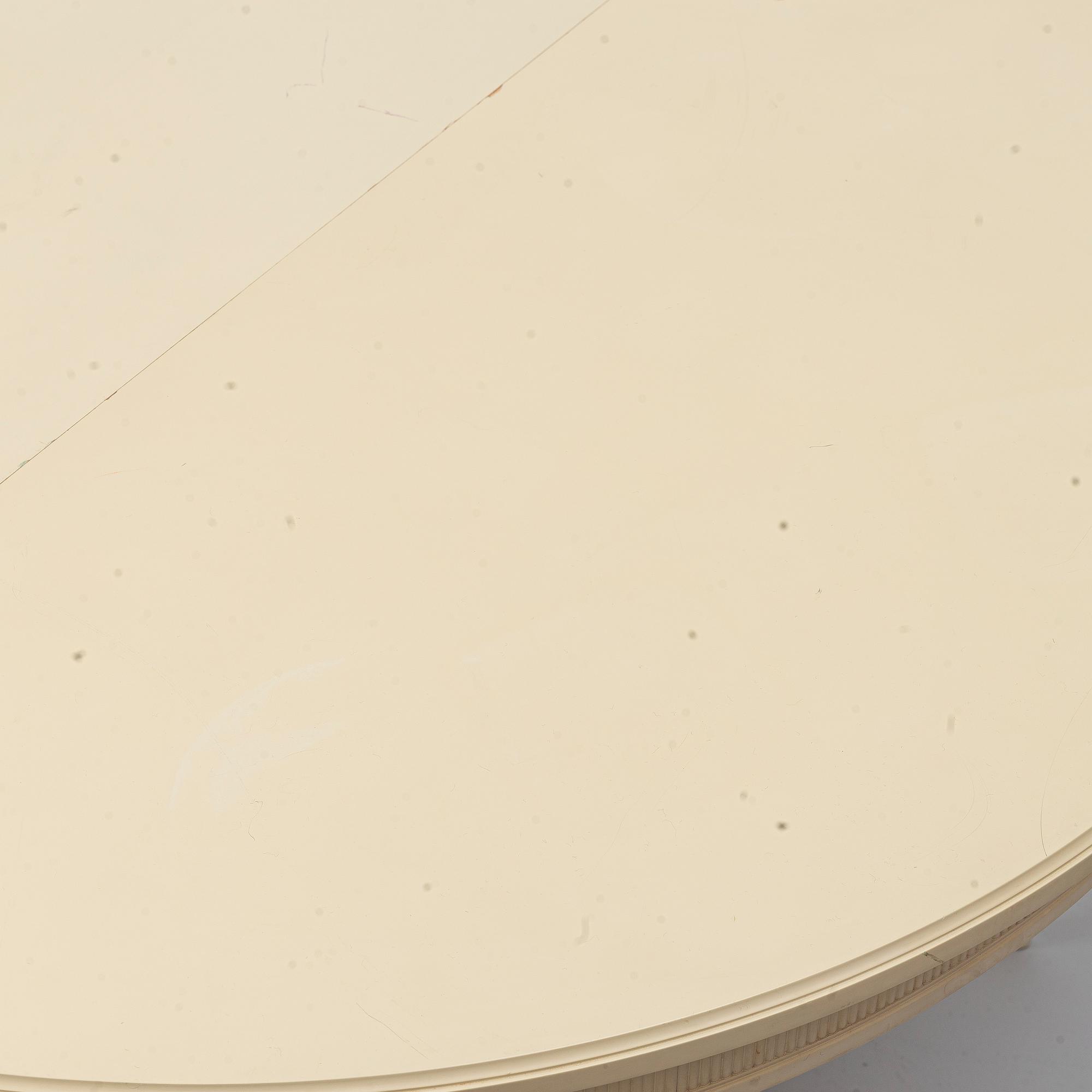 A dining group, 9 pieces, Gustavian style, second half of the 20th century.