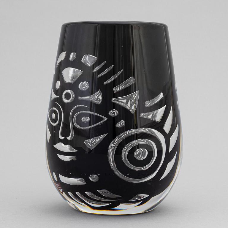 Lars Hellsten, vas, glas, "Kungen", signerad, Orrefors, 1988.