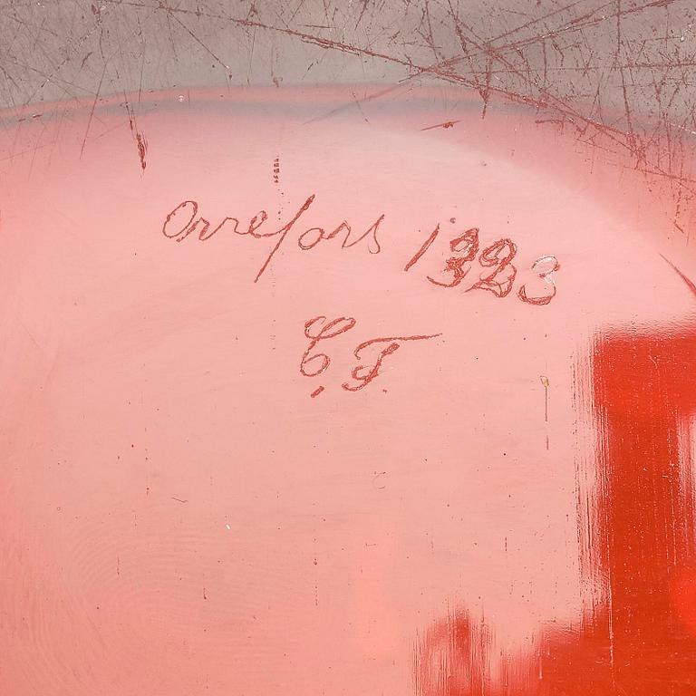 Carl Fagerlund, bordslampa, "RD 1323", Orrefors, 1950-60-tal.