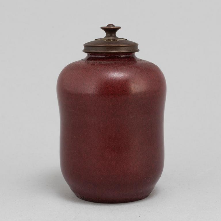 A Patrick Nordström stoneware vase with bronze cover, for Royal Copenhagen.