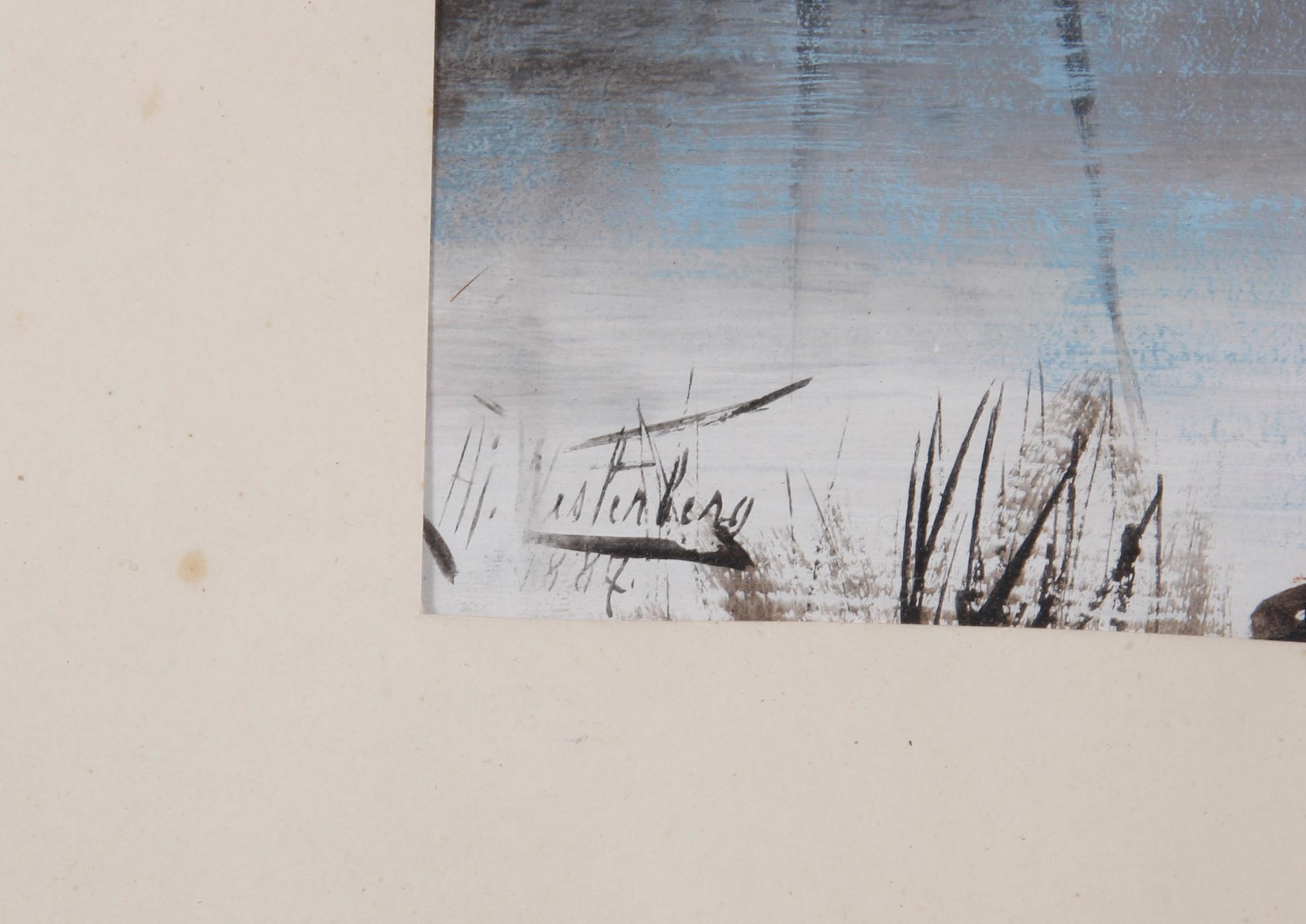 OKÄND KONSTNÄR, olja på papper, otydl. sign, dat 1887.