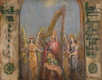 Ester Helenius, oil on board, signed.