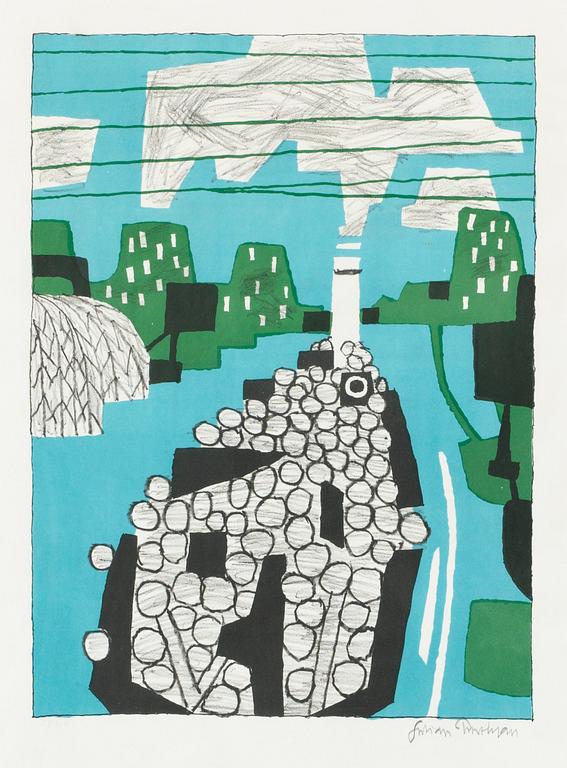 JULIAN TREVELYAN, färglitografi, sign o numr 29/350.