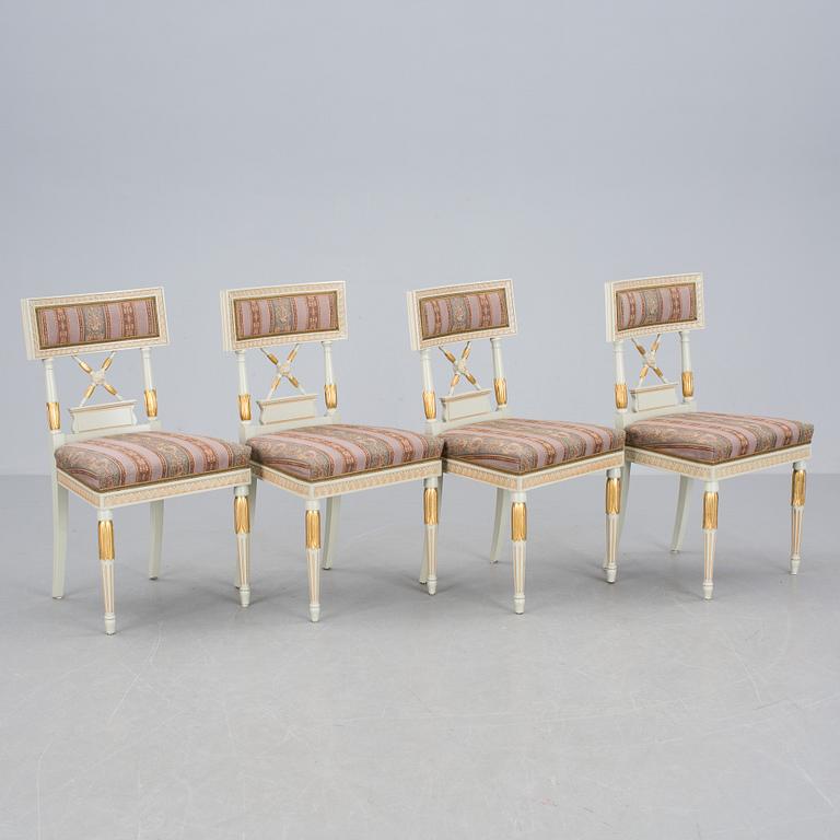 STOLAR, 8 st, sengustaviansk stil, 1900-tal, brännmärka med ägarmonogram och signatur B.L.