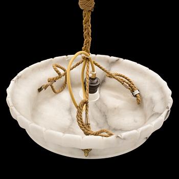 A mid 20th cnetury alabaster ceiling light.