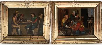 Unknown artist 19th century, 2 interiors.