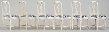 STOLAR, 6 st, Gustaviansk stil, ur IKEAs 1700-tals serie, sent 1900-tal.