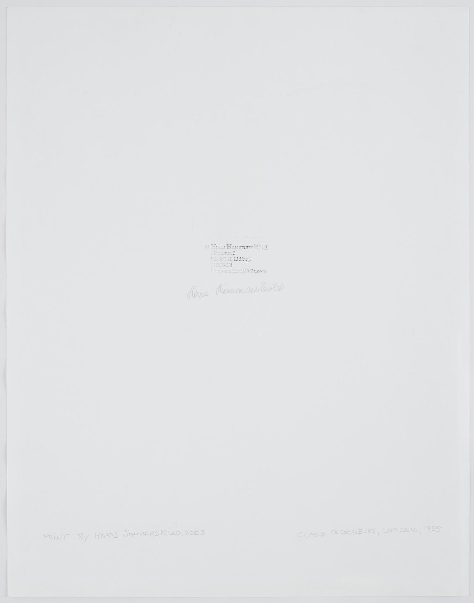 HANS HAMMARSKIÖLD, fotografi, signerad och med copyrightstämpel a tergo. Framtagen 2003.