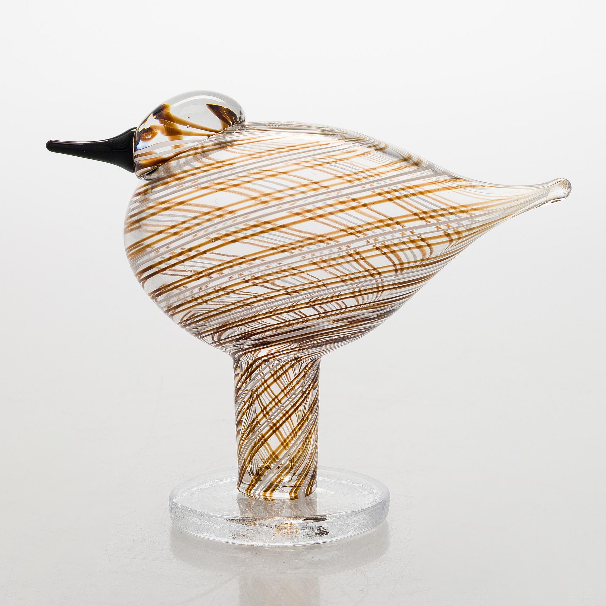 Oiva Toikka, glasfågel, "Plover", signerad O. Toikka Nuutajärvi.