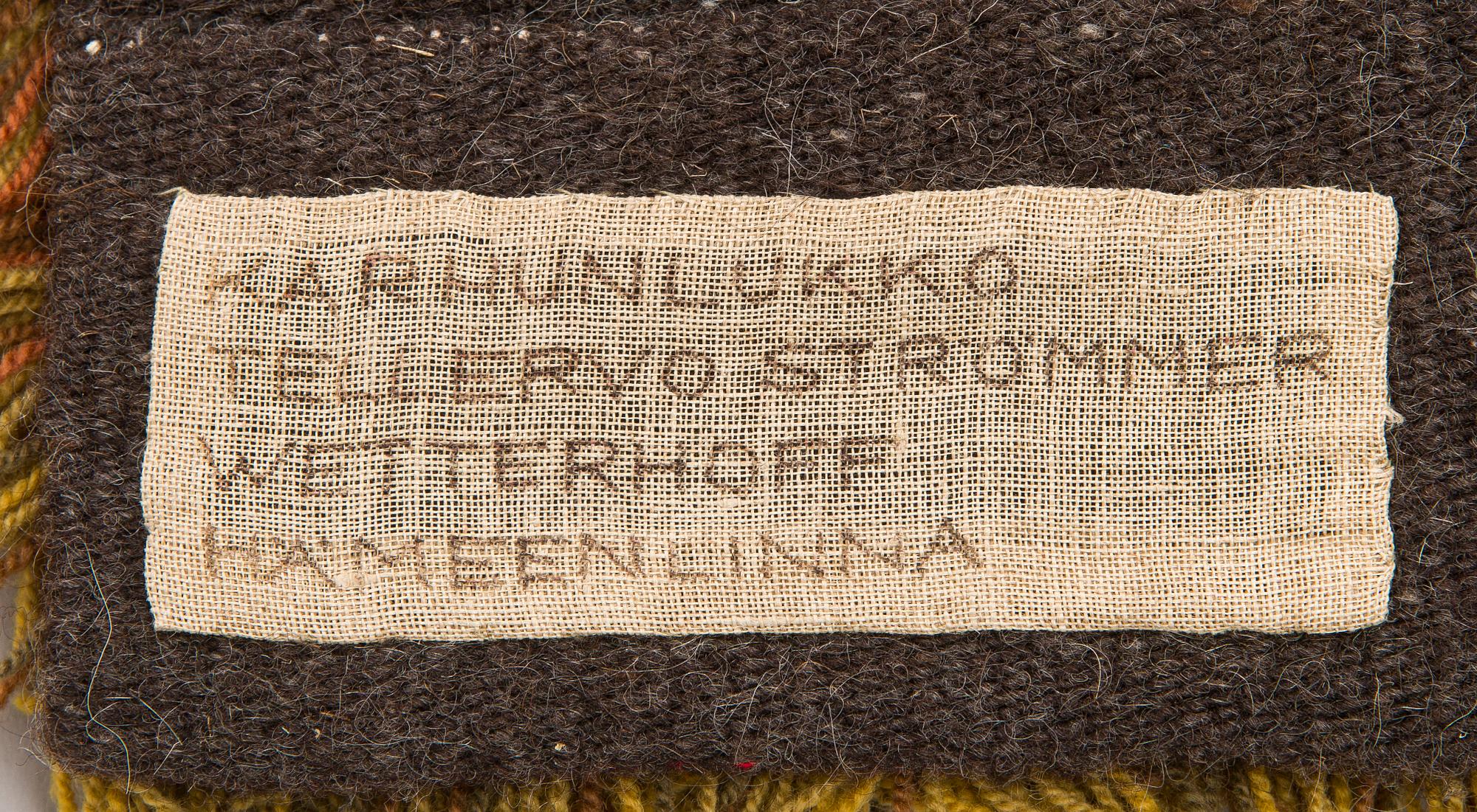 Tellervo Strömmer, ryijy, malli Wetterhoff. Noin 170 x 120 cm.