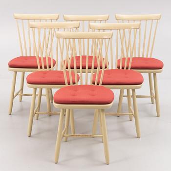 Carl Malmsten, chairs, 6 pcs, "Lilla Åland", mid-20th century.