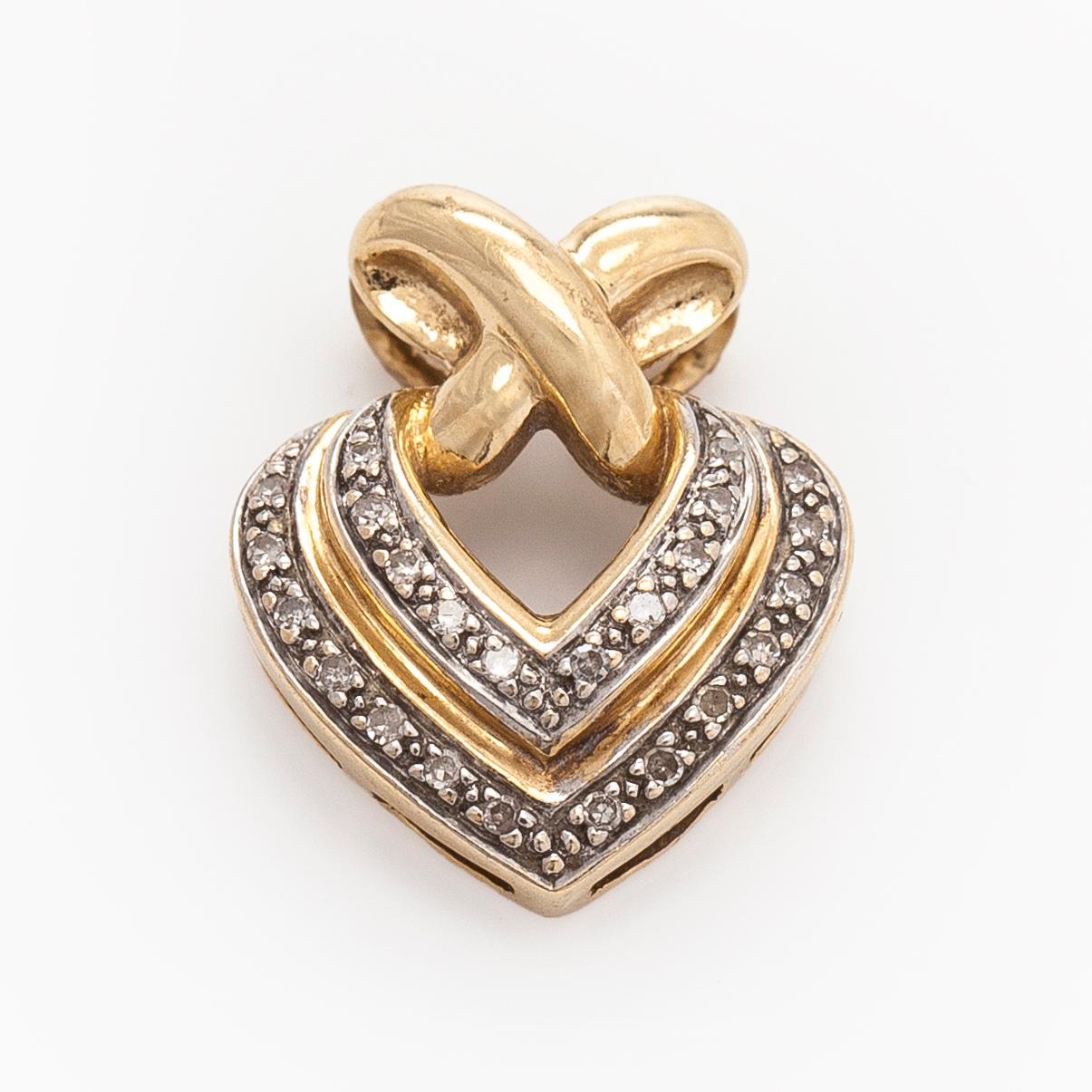 Hänge, åttkantslipade diamanter, 14K guld.