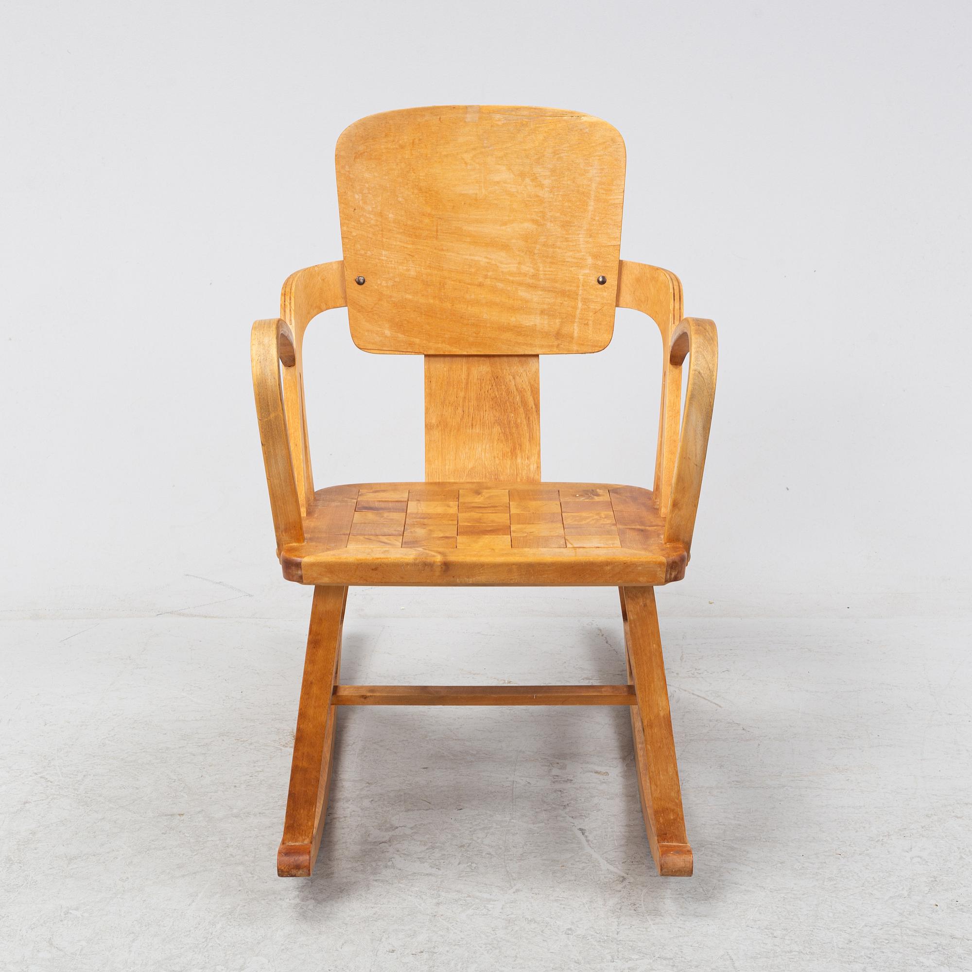 A rocking chair, 'Per-stolen', Per Aaslid, Aaslid Møbelfabrikk, Fyrde, Volda, Norway 1940/50`s.