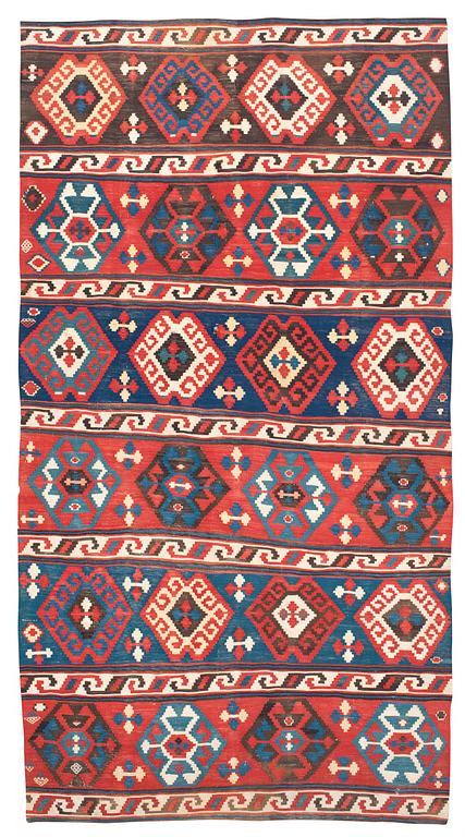 SEMI-ANTIQUE CAUCASIAN/PERSIAN KILIM. 334,5 x 176,5 cm.