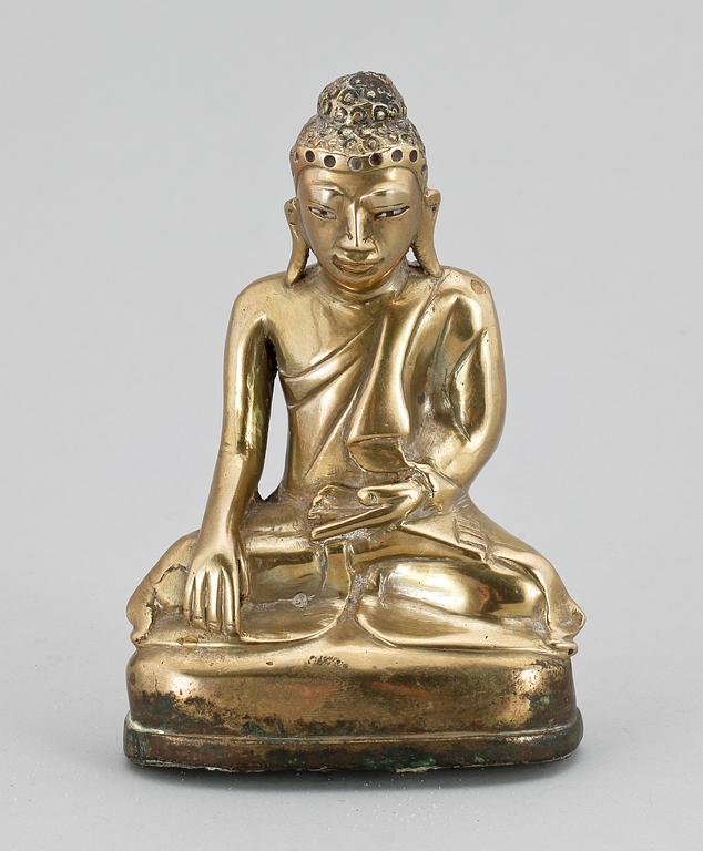 BUDDHAFIGUR, mässing. Orientalisk. 18/1900-tal.