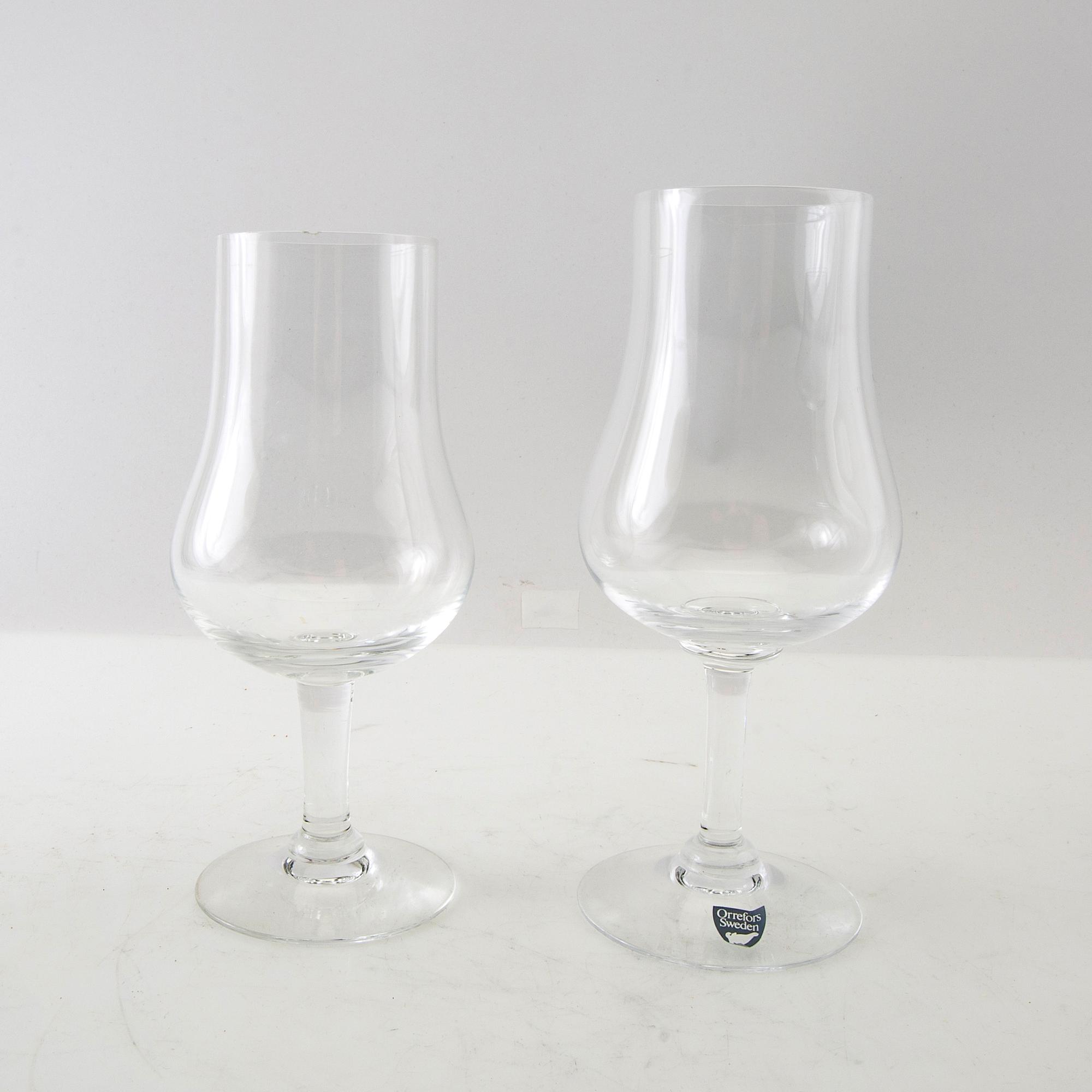Wine tasting glasses 33 pcs Orrefors late 20th century.