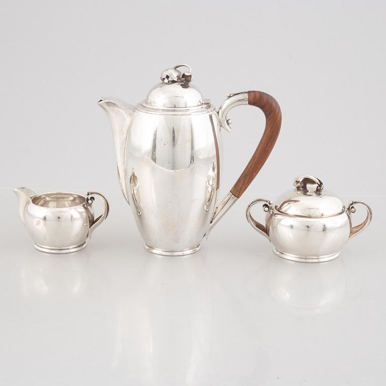 Nordisk Silverkonst, kaffeservis, 3 delar, sterlingsilver, Helsingborg 1948.