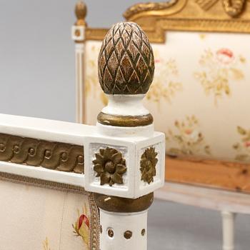 A Gustavian bed, late 18th century.