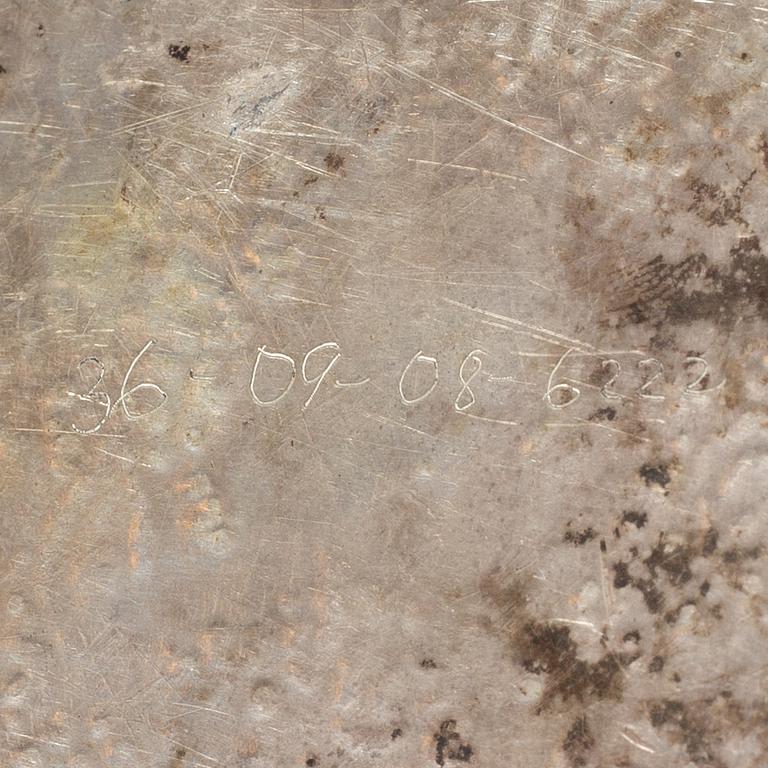 Six silver cups and tray, silver, Iran, 20th century.