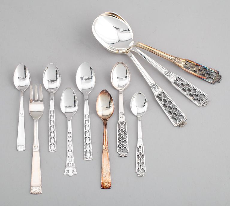 BESTICK, 39 delar, silver, "Victoria", "Madeleine", "Carl Philip" och "Prinsess", sent 1900-/2000-tal.