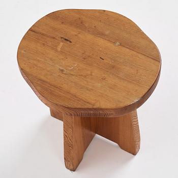 David Rosén, a stained pine "Berga" stool, Nordiska Kompaniet, Sweden, 1940s.