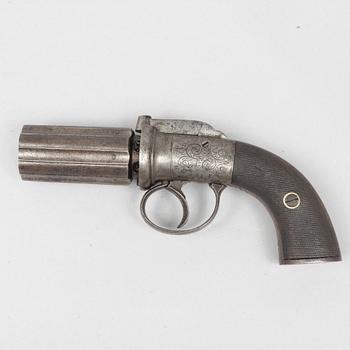 Percussion revolver. Allen's patent. British, mid-19th century.