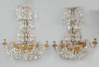 VÄGGLYSTRAR, 1 par, gustaviansk stil, 1900-talets första hälft.