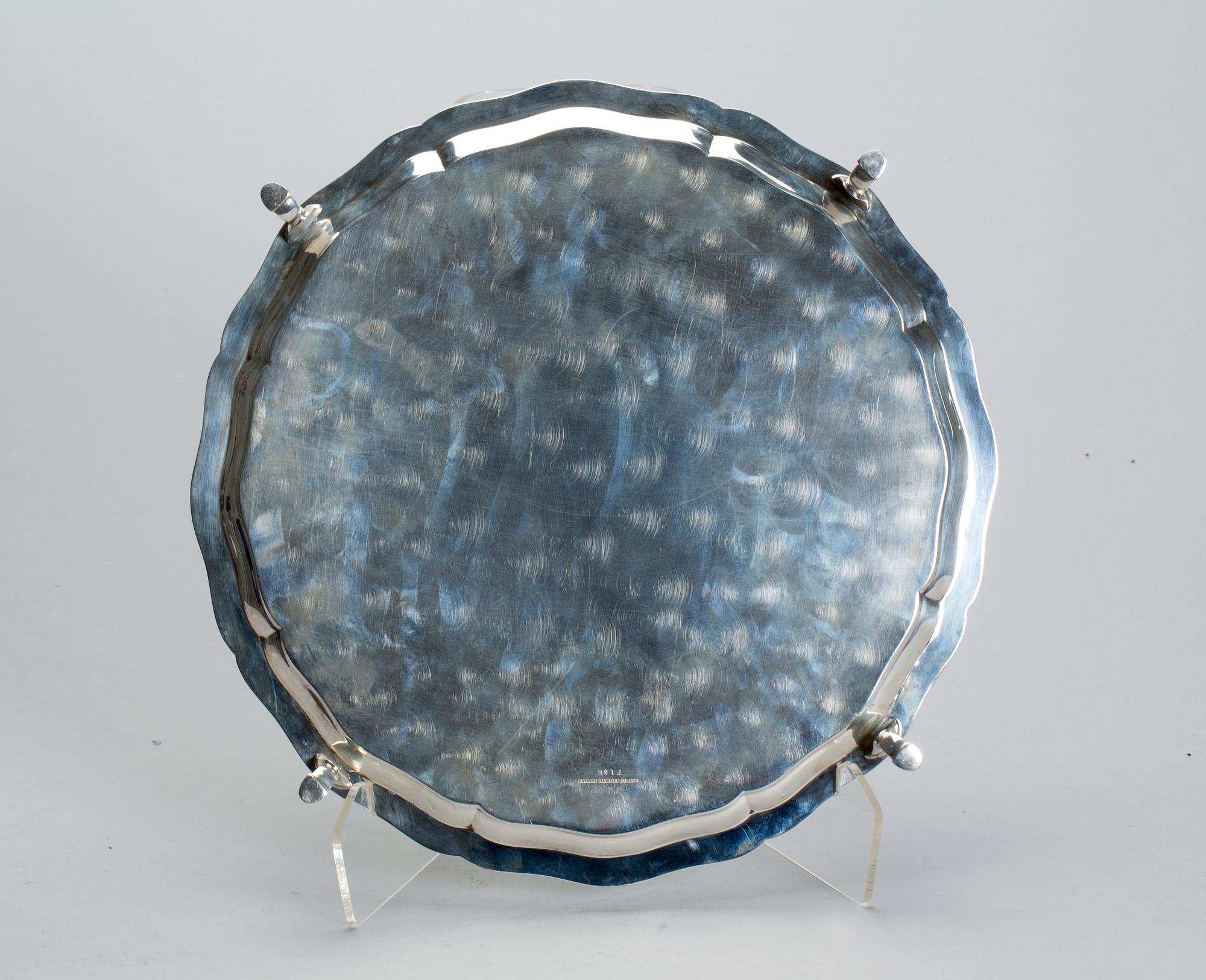 SALVER, silver, E&S Co, Sheffield, England, 1946-47.