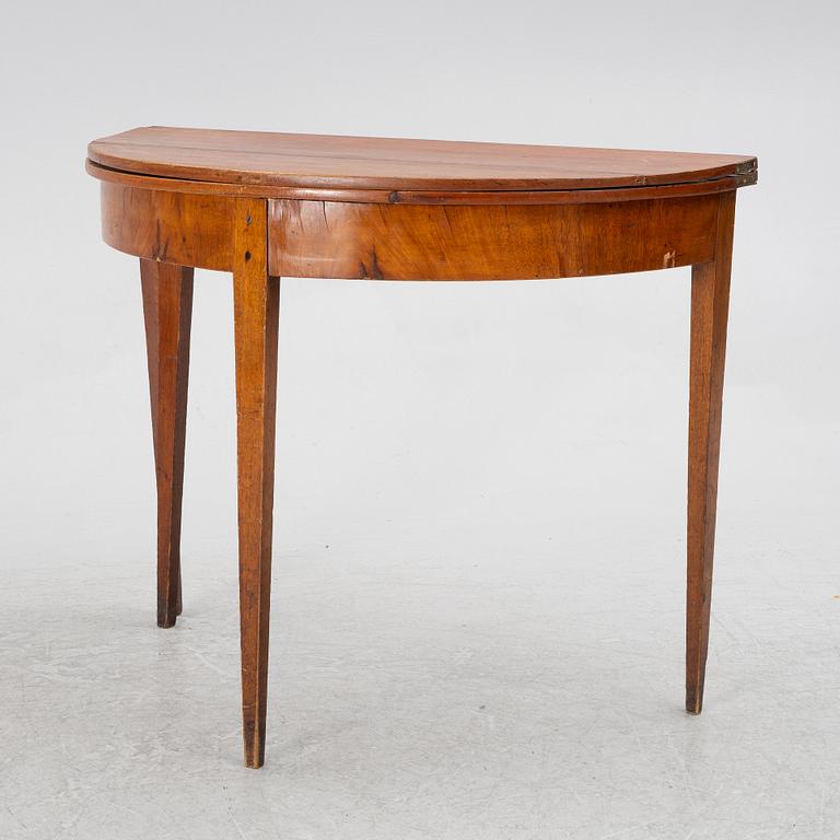 A Gustavian style card table, 19th century.
